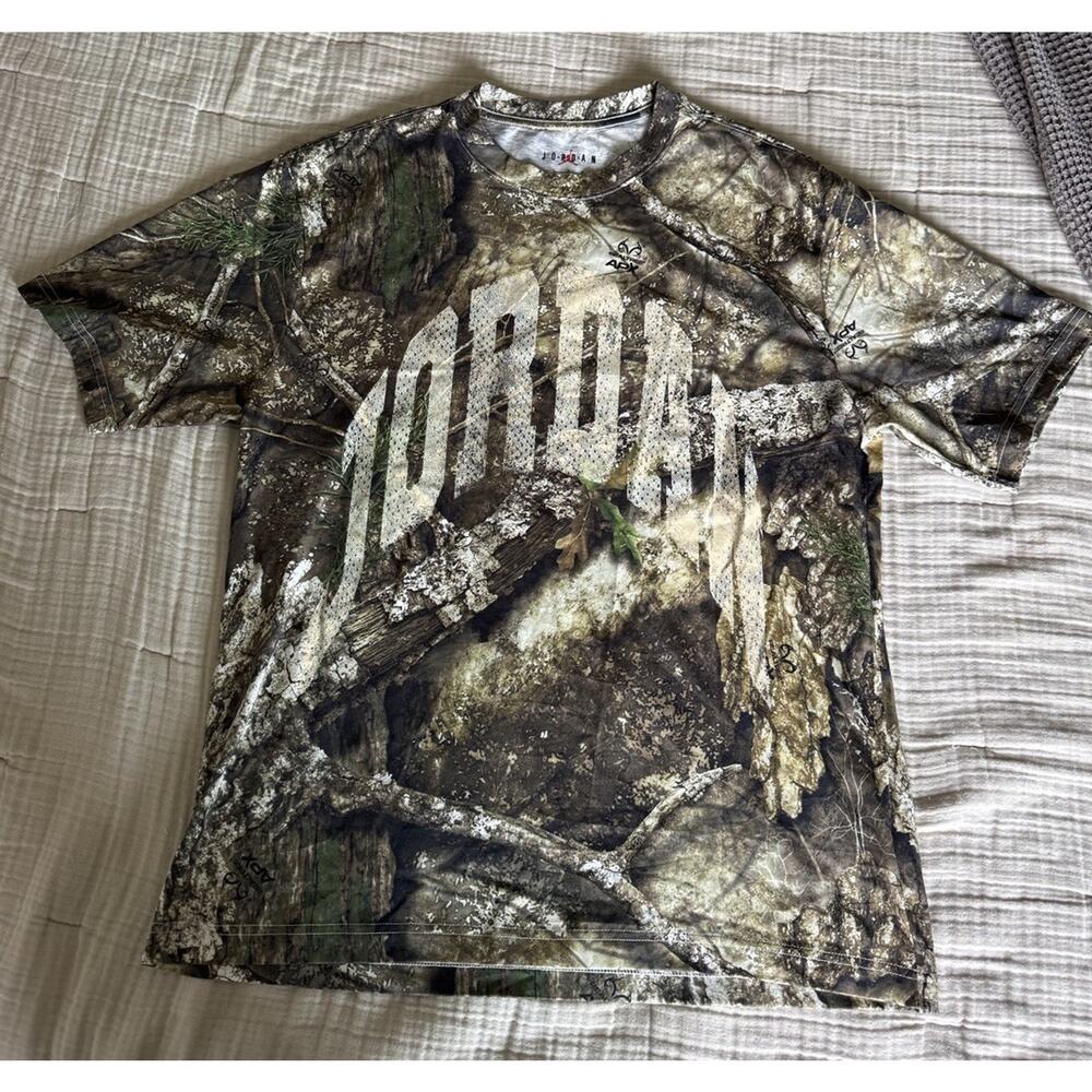 Nike Jordan Realtree Camo T-Shirt Men's Size L Short Sleeve Green Camo